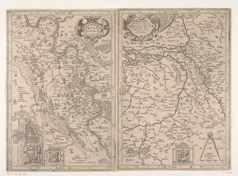 Map of the county of Moers and of the Rhineland, 1610, Joannes Mercator, 1591 - 1595 Canvas Print