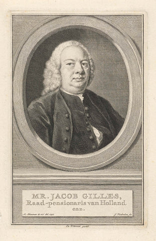 Portrait of Jacob Gillis, Jacob Houbraken, 1749 - 1759 Canvas Print