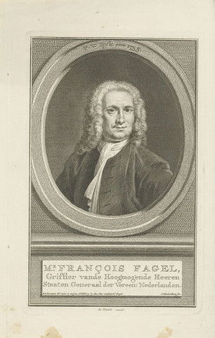 Portrait of François Fagel, Jacob Houbraken, 1749 - 1759 Canvas Print