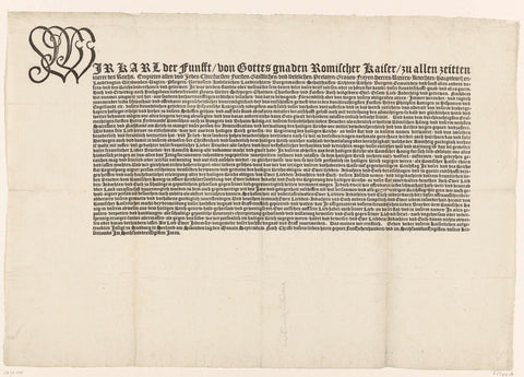 German farewell letter from Emperor Charles V to all princes of Germany, 1556, Charles V of Habsburg (German emperor and king of Spain), 1556 - 1558 Canvas Print