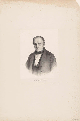 Portrait of Adrianus Catharinus Gerardus Vermeulen, Adrianus Johannes Ehnle, 1837 - 1855 Canvas Print