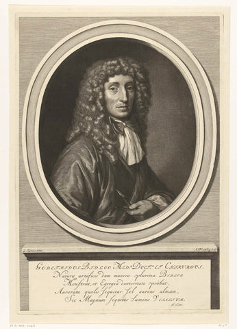 Portrait of Goverd Bidloo, Abraham Bloteling, c. 1680 - c. 1690 Canvas Print