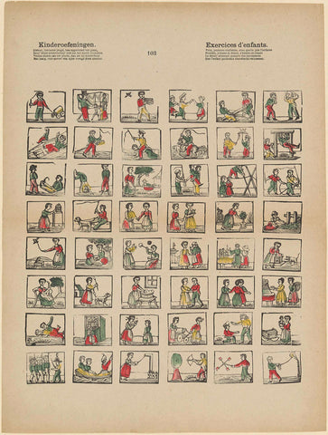 Children's exercises / Exercices d'enfants, Franciscus Antonius Beersmans, 1866–1902 Canvas Print