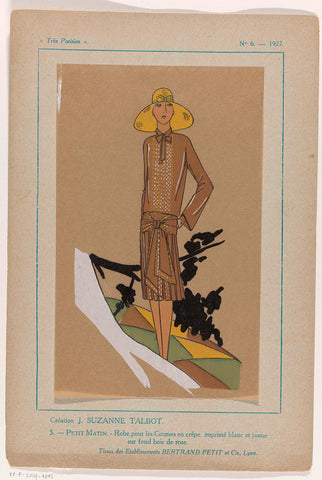 Très Parisien, 1927, No. 6 : -5: Creation J. SUZANNE TALBOT (...), anonymous, 1927 Canvas Print