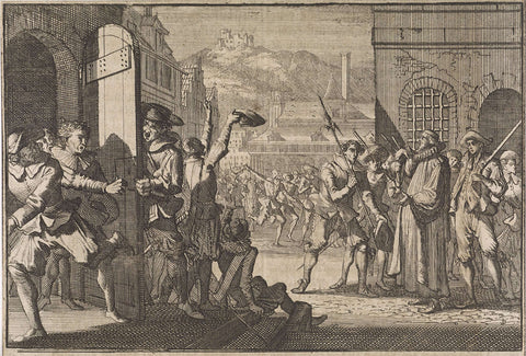 Opstand in London, 1640, Caspar Luyken (attributed to), 1701 Canvas Print