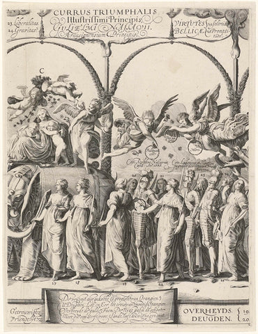 Triumphal procession of William of Orange, plate c, Cornelis van Kittensteyn, 1626 Canvas Print