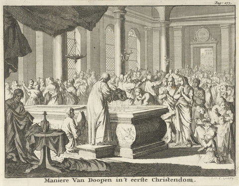 Baptism ceremony, Caspar Luyken, 1694 Canvas Print