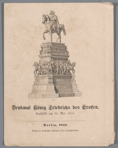 Equestrian statue of Frederick the Great, unveiled 1851, Theodor Neu, 1851 Canvas Print