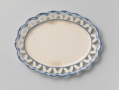 English hard-fired pottery saucer, Boch, Boch, c. 1775 - c. 1810 Canvas Print