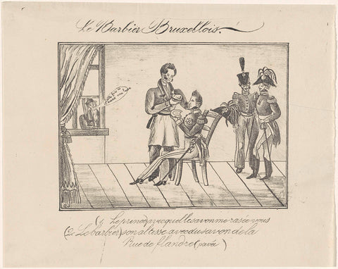 Brussels barber, 1830, unknown, 1830 - 1831 Canvas Print