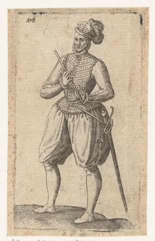 Soldier-flautist, Abraham de Bruyn, 1550 - 1587 Canvas Print