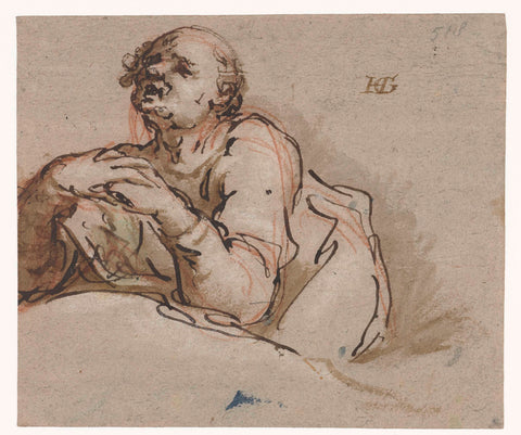 Study of a Praying Man (Peter?), Hendrick Goltzius, 1584 - 1589 Canvas Print