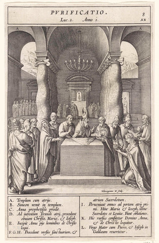 Presentation in the temple, Hieronymus Wierix, 1593 Canvas Print