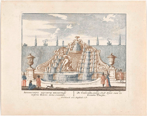 Fountain in the gardens of Paleis Het Loo, Jan van Call (I), 1694 - 1697 Canvas Print