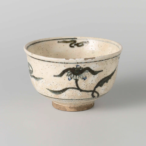 Tea bowl with flowering plants, anonymous, c. 1800 - c. 1824 Canvas Print