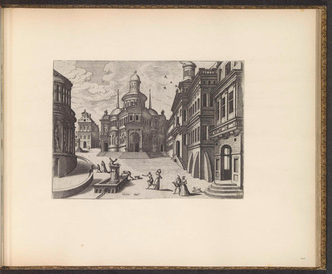 Square with Fountain and Dome Church, Johannes or Lucas van Doetechum, c. 1601 Canvas Print