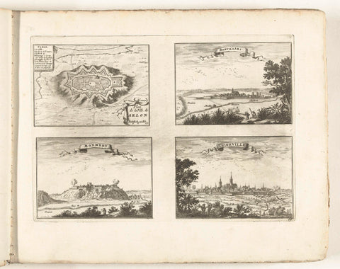 Views of Arlon, Damvillers, Montmédy and Thionville, c. 1702, Laurens Scherm, 1702 - 1703 Canvas Print