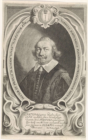 Portrait of Vopiscus Fortunatus Plempius, at the age of 47, Paulus Pontius, 1648 Canvas Print