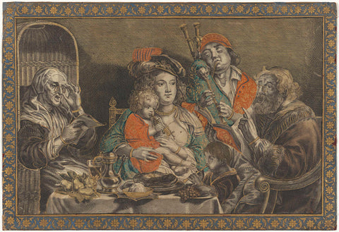 Zo d'ouden sang, zo pijpen (piepen) de jongen, anonymous, 1640 - 1655 Canvas Print