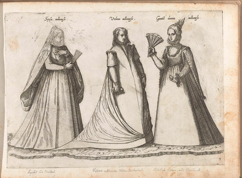 Three women, dressed according to Milanese fashion c. 1580, Bartolomeo Grassi, in or before 1585 Canvas Print