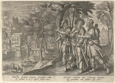 Emmaus Goers, Julius Goltzius, 1583 - 1585 Canvas Print