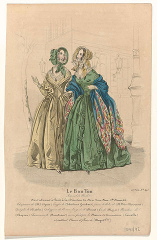 Le Bon Ton, Journal de Mode, 1841-1842, 267e Liv., No. 493 : Chapeaux de Etoffes (...), anonymous, 1841 - 1842 Canvas Print