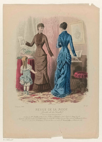 Revue de la Mode, Gazette de la Famille, Sunday, March 7, 1880, 9th year, No. 427: Toilettes de Mme Robillard-Noël (...), A. Chaillot, 1880 Canvas Print