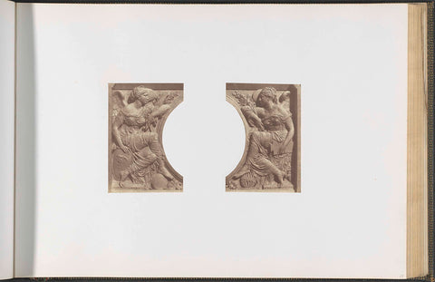 Plaster models for sculptures at the Palais du Louvre: left 