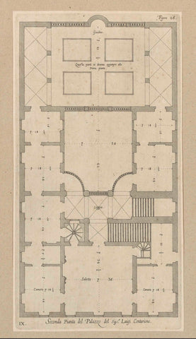 Floor plan of the first floor of the Palazzo Podestà in Genoa, Nicolaes Ryckmans, 1622 Canvas Print