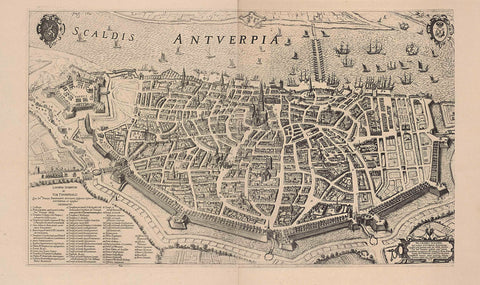 Map of Antwerp; entry of Ferdinand to Antwerp in 1635 (no. 42), Theodoor van Thulden, 1639 - 1641 Canvas Print