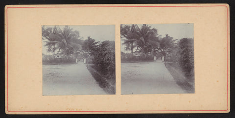 Gate to buildings under trees, Robert Julius Boers, 1900 - 1922 Canvas Print