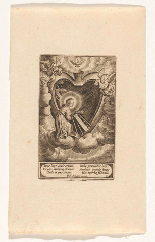 The passion tools are carried into the sacred heart, anonymous, c. 1630 - c. 1650 Canvas Print