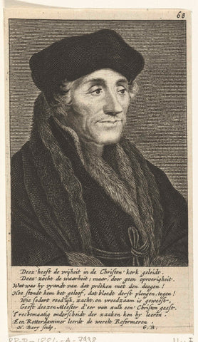 Portrait of Desiderius Erasmus, Hendrik Bary, 1657- 1707 Canvas Print