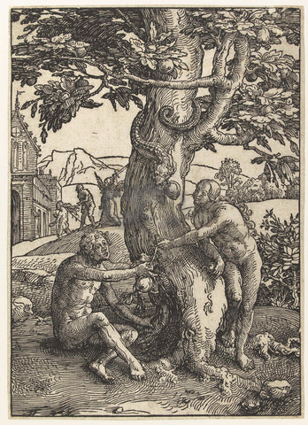 De zondeval, Lucas van Leyden, 1515 - 1519 Canvas Print