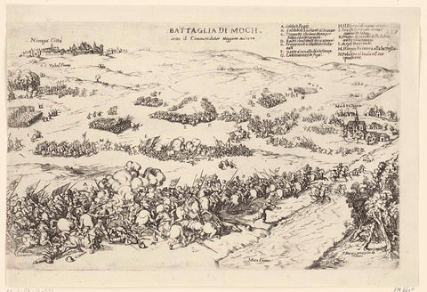 Battle of the Mookerheide, 1574, anonymous, 1632 - 1699 Canvas Print