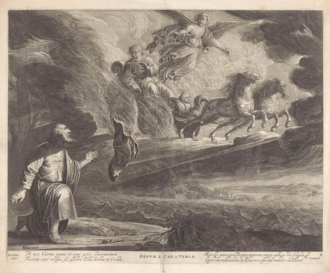 Elijah in the Fiery Chariot, Pieter Nolpe, 1623 - 1653 Canvas Print