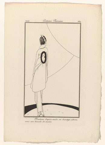 Journal des Dames et des Modes, Costumes Parisiens, 1914, No. 160 : Manteau d'après-midi, (...), anonymous, 1914 Canvas Print