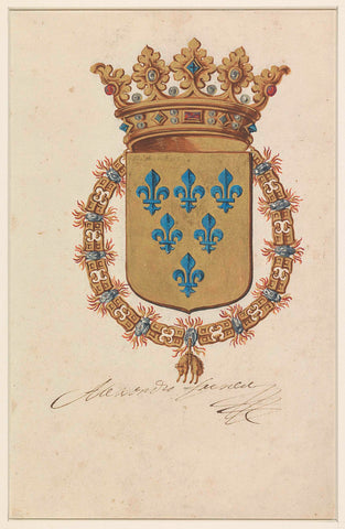 Coat of arms of Alessandro Farnese, Duke of Parma, Governor of the Southern Netherlands, anonymous, 1555- 1592 Canvas Print