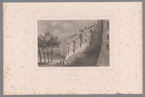 View of the façade with the lodges of blois castle, Isodore-Laurent Deroy, 1834 Canvas Print