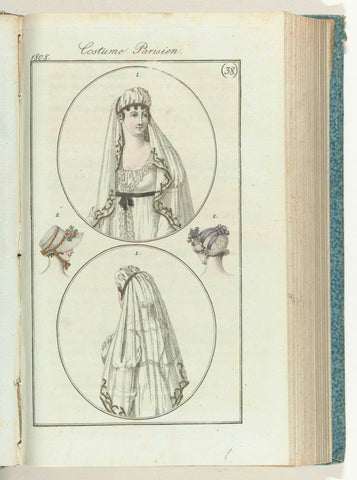 Journal des Dames et des Modes, editie Frankfurt 18 September 1808, Costume Parisien (38), anonymous, 1808 Canvas Print