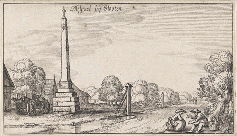 Milestone at Sloten, Claes Jansz. Visscher (II), 1612 - 1652 Canvas Print