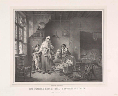 Une Famille Belge. (1831.) Belgian Household, Joseph Pinnoy, 1831 Canvas Print