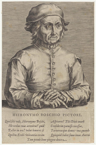 Portrait of the painter Hieronymus Bosch, Wierix (rejected attribution), 1572 Canvas Print