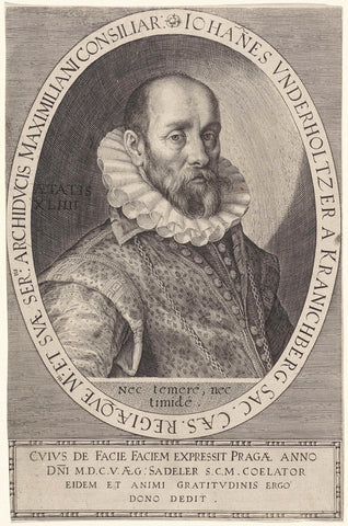 Portrait of Johann Underholtzer von Kranichberg, Aegidius Sadeler, 1605 Canvas Print