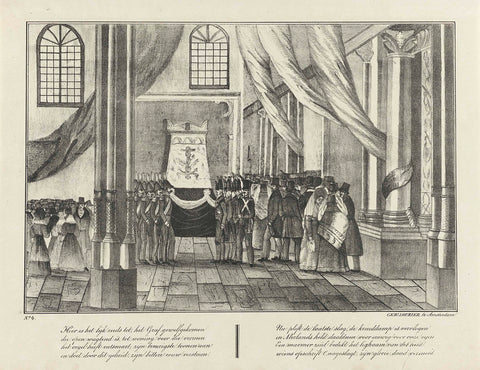 Funeral of Jan van Speijk in the Nieuwe Kerk, 1832, anonymous, 1832 Canvas Print