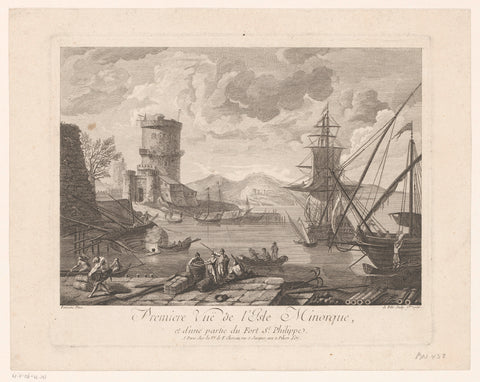 View of the castle of San Felipe in Minorca, A.J. Defehrt, 1756 Canvas Print