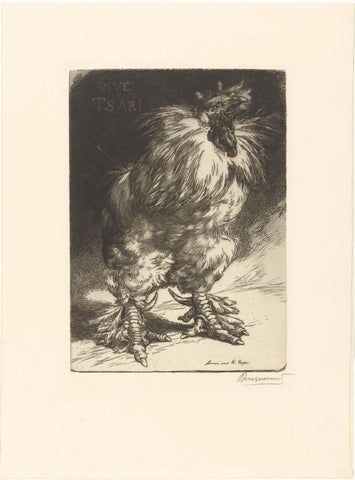 Crowing as symbol for France, Félix Bracquemond, 1888 - 1893 Canvas Print