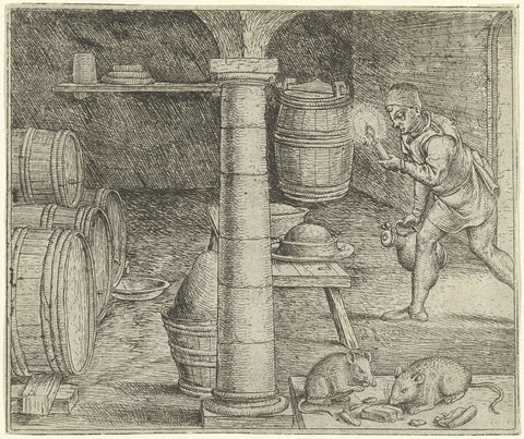 Fable of the Two Mice, Marcus Gheeraerts (I), 1567 Canvas Print