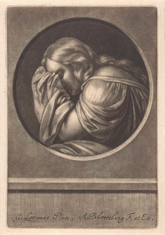 Weeping young woman, Abraham Bloteling, 1652 - 1690 Canvas Print