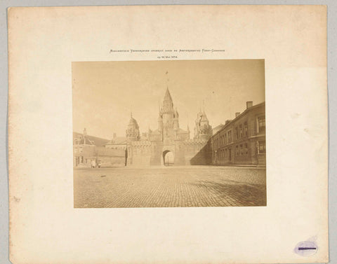 Decorations (gatework) in Amsterdam on the occasion of the 25th anniversary of the reign of King William III in 1874, Pieter Oosterhuis, 1874 Canvas Print